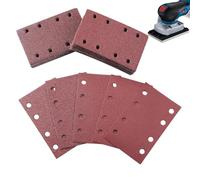 Sander Pads - Rectangular 8-Hole Sand Paper Disc Set | Anti-Clog Sheets for Furniture Drywall Stone Home Deck Woodworkers Cabinet Carpenters Paint Glass