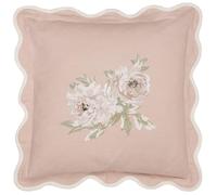 Sanderson Adele Embroidered Feather Filled Cushion - Floral Luxury Heritage Decorative Accent Pillow with Oxford Edge (Rose - 50x50cm)