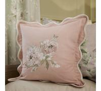 Sanderson Adele Floral Embroidered Cushion In Light Pink Light Pink 45cm x 45cm