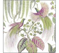 Sanderson Artistic Blank Greeting Card for Her from the Collection - Birds of Paradise - Tropical Green and Purple Birds and Foliage