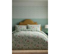 Sanderson 'Clementine' Cotton Duvet Cover Set in Aqua | Size: Double Sanderson Aqua Double