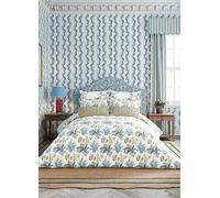 Sanderson Enys Garden 100% Cotton Sateen 200 Thread Count Duvet Cover Set Indigo