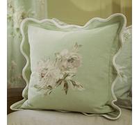 Adele Floral Embroidered Cushion Sanderson Light Green 45cm x 45cm