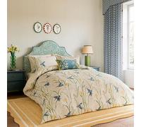 'Kingfisher & Iris' Cotton Percale Duvet Cover Set Sanderson Cream Single