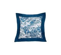 Sanderson Giles Deacon by Fringed Tulip Toile 100% Cotton Sateen 250 Thread Count Pair of Square Pillowcases Blue