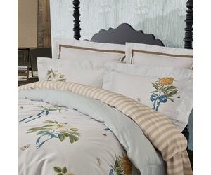 Sanderson Giles Deacon Cupids Beau Double Duvet Cover Set, Quince & Chalk