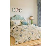 'Kingfisher & Iris' Cotton Percale Duvet Cover Set Sanderson Cream Double