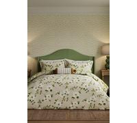 Sanderson 'poets Rose' Cotton Duvet Cover Set In Natural Natural Super King