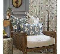 Sanderson Sessile Leaf Printed Cushion - DELPH BLUE