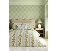 Sanderson Pure Cotton Cobnut Stripe Bedding Set Green