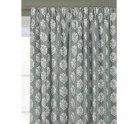 Sanderson Sessile Leaf Pencil Pleat Curtains Blue Mix
