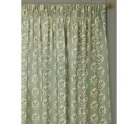 Sanderson Sessile Leaf Pencil Pleat Curtains Green Mix