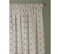 Sanderson Sessile Leaf Pencil Pleat Curtains Natural Mix