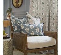 Sanderson Sessile Leaf Printed Cushion - DELPH BLUE