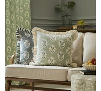 Sanderson Sessile Leaf Ruffle Cushion - SAGE