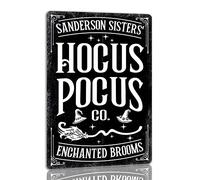 Sanderson Sisters Hocus Pocus Co Tin Sign - Halloween Metal Vintage Witch Decor for Cafe, Bar, Kitchen - Gothic Decorations - 8x12 Inch