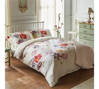 Sanderson Tulipomania Duvet Cover Set Super King Size Rose Red & Amethyst