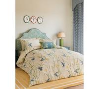 Sanderson X National Trust Pure Cotton Kingfisher & Iris Bedding Set - DBL - Beige, Beige