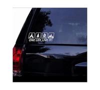 Sandfren One Life Live It Car Camping Sticker, 11.81" x 3.94" Reflective Adventure Outdoor Wild Survival Vehicle Decal, Auto Exterior Decorative Sticker, Universal for SUV RV Truck (White)