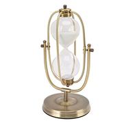 Sandglass Timer Ornament, Decorative Metal Glass Vintage Sand Clock Beautiful for Office (Large 30mins Rotating)
