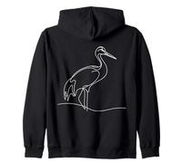 Sandhill Crane Line Art Birdwatcher Zip Hoodie