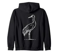 Sandhill Crane Line Art Birdwatcher Zip Hoodie