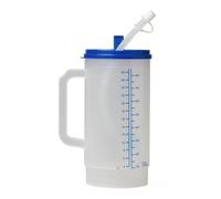 Sandhill Tools Graduated Lightweight Double Wall Insulated Drinking Water Tracking Hospital Carafe 28 oz Mug, Large Carry Handle With Flexible Straw - 1 Each