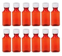 Sandhill Tools Premium Oval Plastic Liquid Medicine Bottles with Child Resistant Caps 2 Oz (60 ml), Pharmacy Leak Proof Travel Graduated Empty Containers (Pack of 12)
