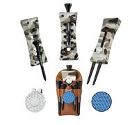 SANDIAN, All-in-1 Value Pak, Golf Tee Height Adjuster Setter, Divot Tool, Genuine Carbon Fiber T300 Made Pitchfork, Super Light, T800 Ball Marker, Hat Clip, Tees, Leather Holster (Camouflage Full)