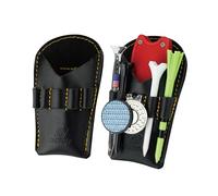 SANDIAN, Golf Divot Tool Holder Leather Pouch with Belt Clip, Quick Draw for Golf Accessories, Compatible with Most Divot Tools (Black)
