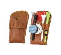 SANDIAN, Golf Divot Tool Holder Leather Pouch with Belt Clip, Quick Draw for Golf Accessories, Compatible with Most Divot Tools (Brown)