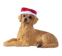 Sandicast Golden Retriever with Santa Hat Christmas Ornament