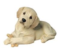 Sandicast Life Size Yellow Labrador Retriever Puppy Sculpture, Lying