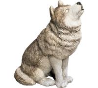 Sandicast Mid Size Gray Wolf Sculpture, Howling