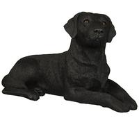 Sandicast Original Size Black Labrador Retriever Sculpture, Lying