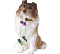 Sandicast Sable Collie Holding Holiday Lights Christmas Ornament
