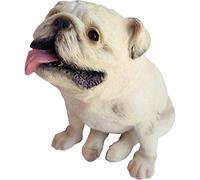 Sandicast Sculpture, Medium, Sitting White Bulldog