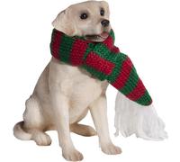 Sandicast Yellow Labrador Retriever with Red and Green Scarf Christmas Ornament