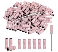 Sanding Bands for Nail Drill, 100 Pcs 240 Grit Fine Grit Sanding Bands with Nail Drill Bits, Professional Efile Accessories for Acrylic Gel Manicures, Nails Essentials Supplies