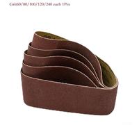 Sanding Belt Set 75mm X 457mm Mixed Grit 60 80 100 120 240 5pcs Resin Emery Cloth Abrasive Belts for Belt Sander Woodworking Metal Grinding Plus Polishing