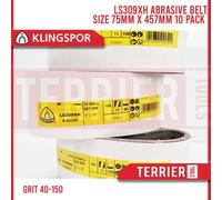 Sanding Belts 75 x 457 mm KLINGSPOR Abrasive Belt Grit 40-150