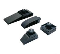 Sanding Blocks 4 Pcs Plastic Manual Sander for Wet Dry Paper - Ergonomic Grip Flat Angled Edge Woodworking Kit White Black(Black)