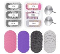 Sanding Disc for Drill, 120Pcs 80/120/180/240 Grit Round Pedicure Replacement Sanding Paper Discs for Electric Nail File Bits, Emery Boards for Nail with 2 Metal Bit for Dead Skin Foot Callus Remover
