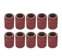 Sanding Drum Kit for Rotary Tools, 10Pcs Abrasive Mandrels with Aluminum Oxide, Red & Black Sanding Sleeves for Wood, Metal, Sculpture Polishing, Small & Big Rod/Circle Options