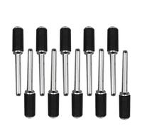 Sanding Drum Kit for Rotary Tools, 10Pcs Aluminum Oxide Abrasive with Red & Black Mandrels, Self-Expanding Rubber for Wood, Metal, Sculpture Polishing (Small/Large Rod/Circle)