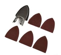 Sanding Sheet Set 25pcs Plus Pad for Oscillating Power Tools - Mixed Grit Sandpaper 60 80 120 180 240 for Detail Hand Sander - 81mm Triangle Sheets