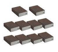Sanding Sponge Blocks, 10Pcs Wet Dry Sandpaper Pads with 7 Grits for Wood Metal Paint Polishing, Flexible Foam Abrasive Cleaning Scrubber, Brown