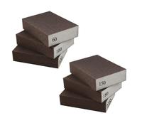 Sanding Sponges 6 Pack Wet and Dry Dual-use, 60/100/120/150/180/220 Grits Sanding Blocks with Diamond Abrasive & Premium Sponge, Washable Reusable for Wood Metal Wall Furniture Polishing (100×70×25mm)