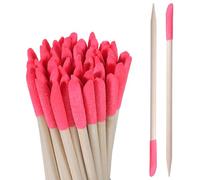 Sanding Sticks for Plastic Models, 50 Pcs Natural Wooden Cuticle Pusher Sticks Pink Pumice Stone Cuticle File Double-Headed Manicure Fine Detailing Tools for Manicure Pedicure Home Salon Mani Pedi
