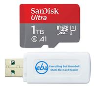 SanDisk 1 Terabyte Ultra Class 10 Memory Card 1TB Memory Card for OLED | Class 10 MicroSD Card (SDSQUA4-1T00-GN6MN) UHS-I Bundle with (1) Everything But Stromboli SD & MicroSDXC Card Reader